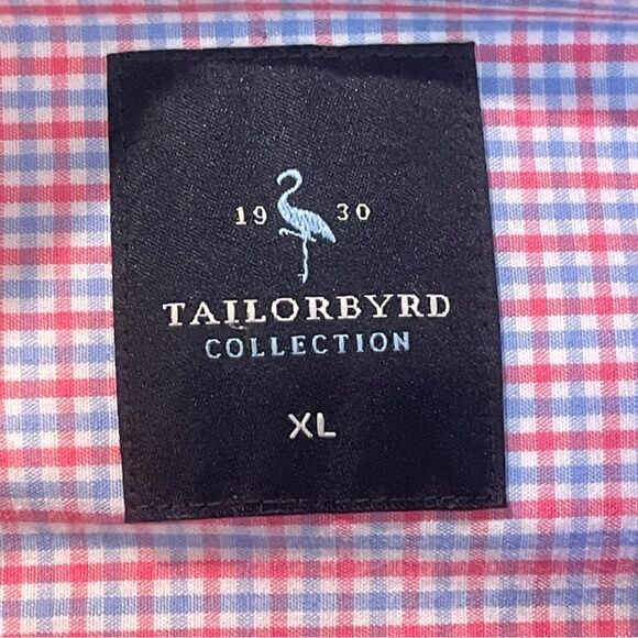 TailorByrd Men's Red/Blue Checkered Shirt - XL - Picture 4 of 7